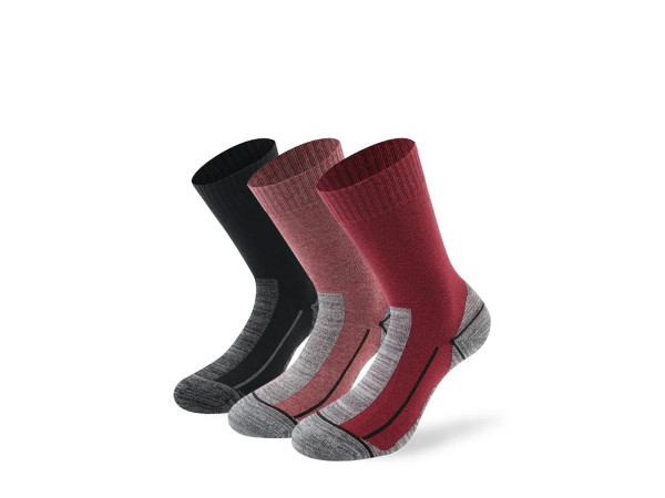 Lenz Multisport Socke 3erPack rot/berre/schwarz