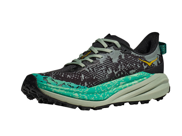 Hoka Damen Trail Runningschuh Speedgoat 6 black/aloe vera